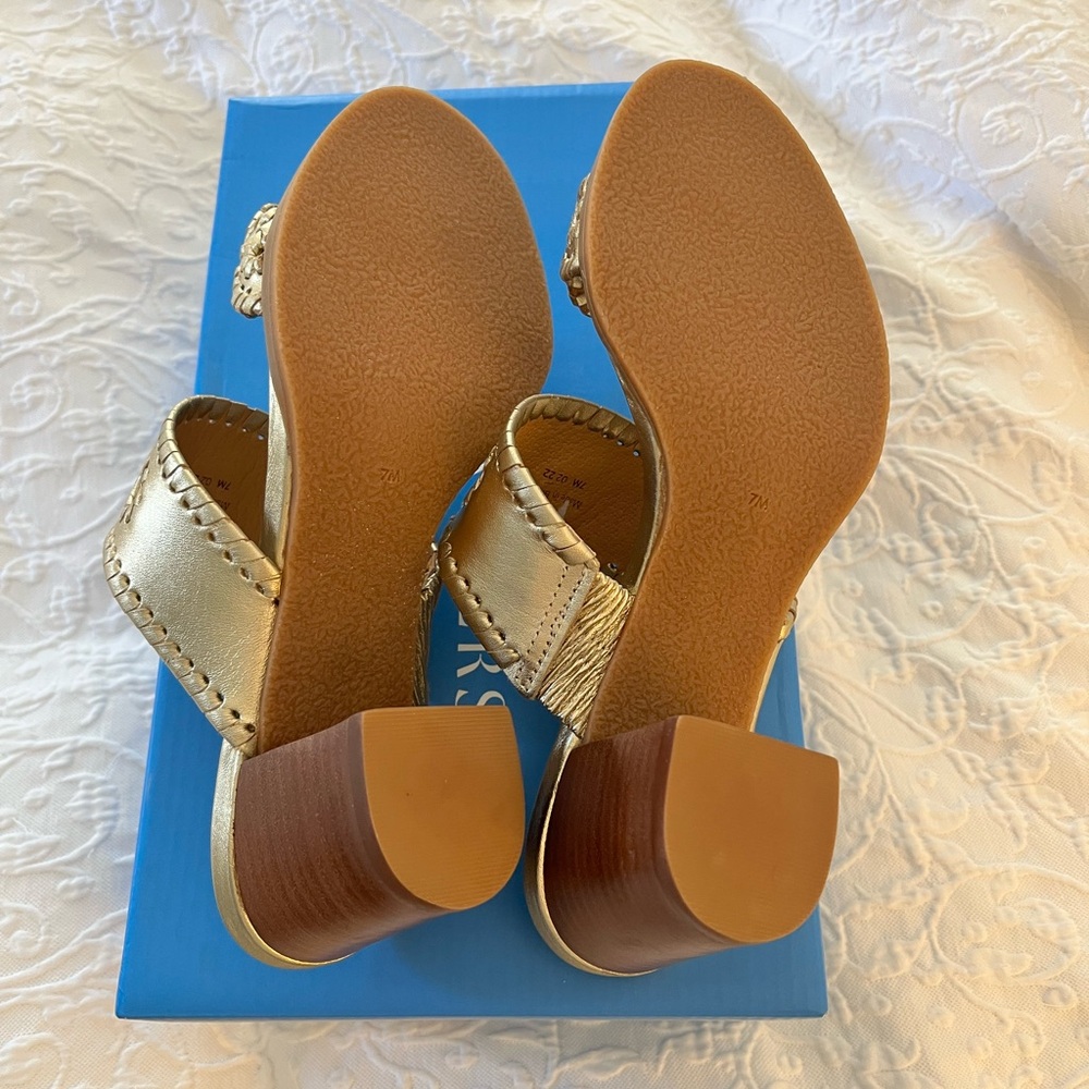 BNWT Jack Rogers Platinum Slide Sandals - Picture 2 of 5